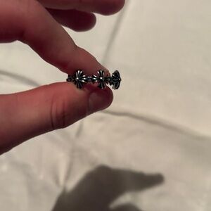 Chrome Hearts Silver Floral Link Ring - Silver